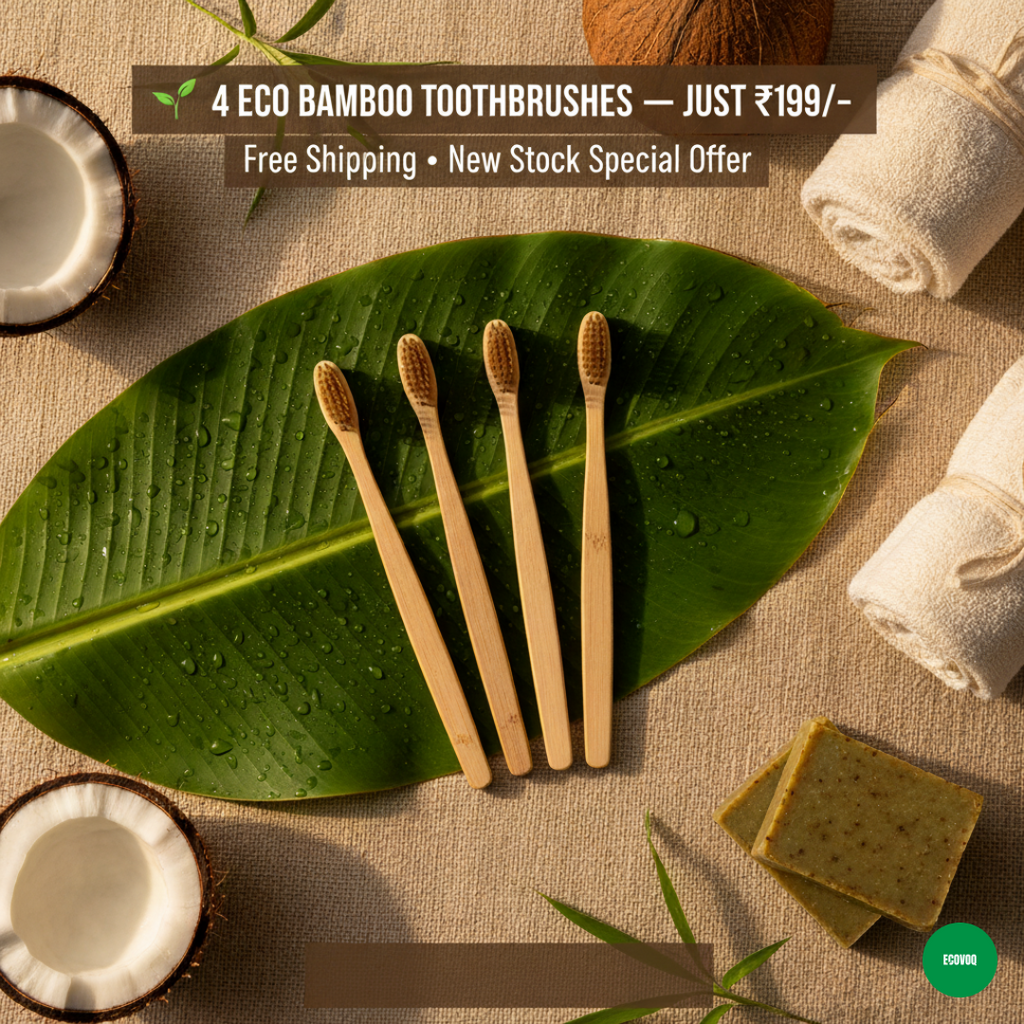 Eco Bamboo Toothbrushes (Pack of 4)